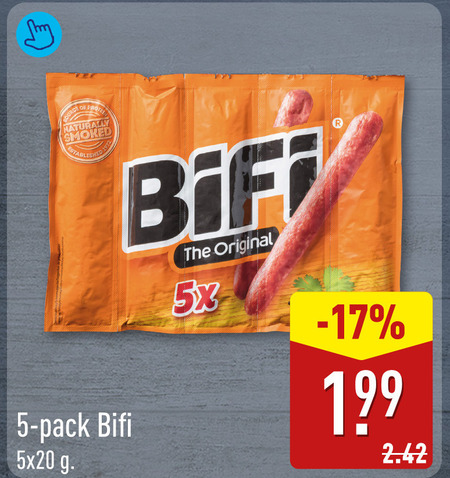 Bifi   bierworstjes folder aanbieding bij  Aldi - details