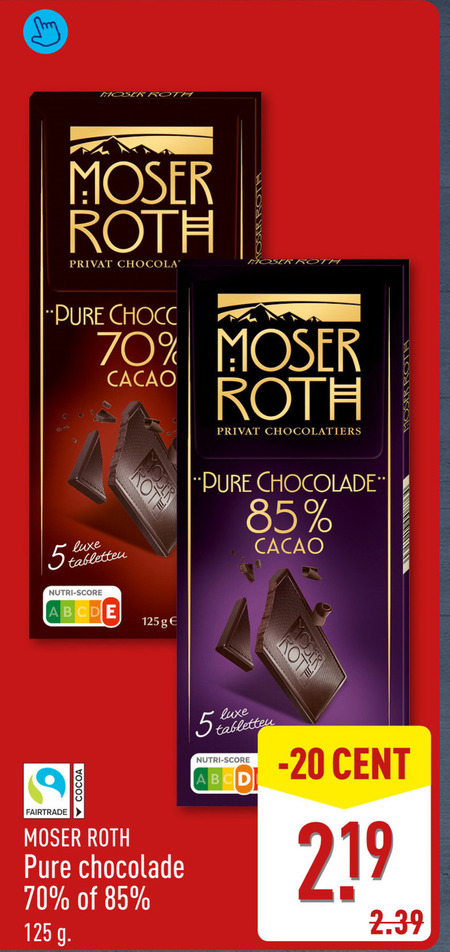 Moser Roth   chocolade folder aanbieding bij  Aldi - details