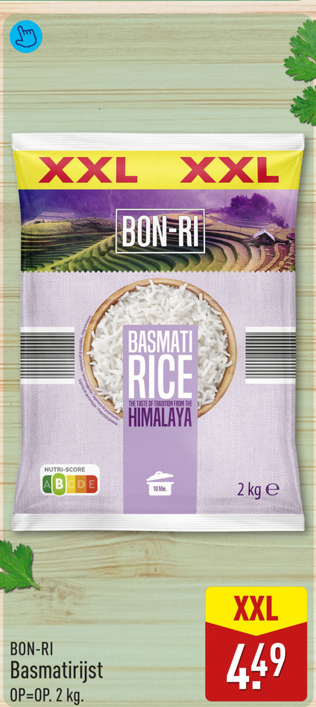 rijst 2 10 xxl bon nutri score basmati rice taste tradition from himalaya min basmatirijst folder aanbieding bij Aldi