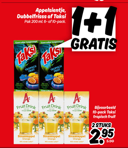 Dubbelfrisss   fruitdrank folder aanbieding bij  Dekamarkt - details