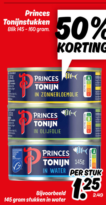 Princes   tonijn in blik folder aanbieding bij  Dekamarkt - details