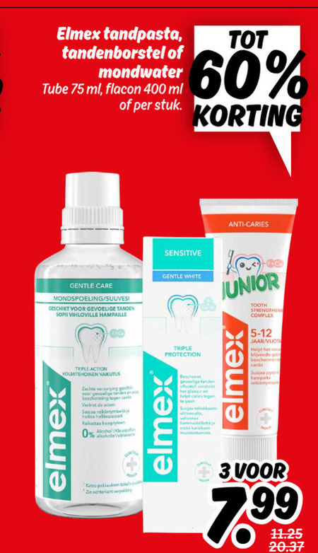 Elmex   tandenborstel, tandpasta folder aanbieding bij  Dekamarkt - details