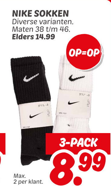 Nike   damessok, herensokken folder aanbieding bij  Dekamarkt - details
