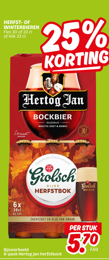Grolsch   bokbier folder aanbieding bij  Dekamarkt - details