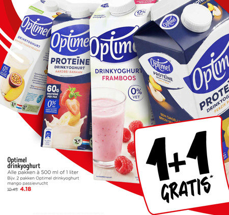 Optimel   drinkyoghurt folder aanbieding bij  Jumbo - details