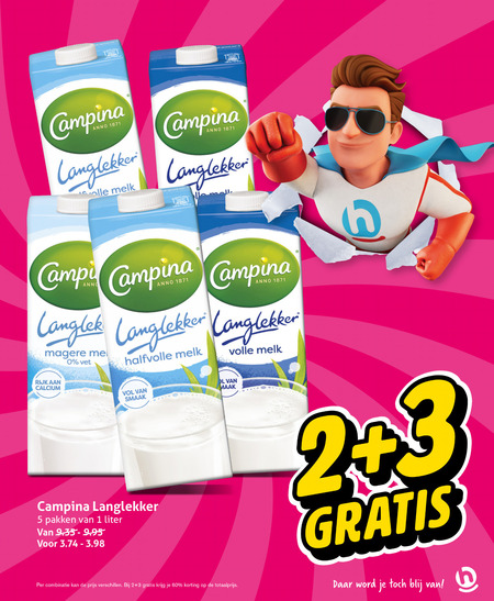 Campina   melk folder aanbieding bij  Hoogvliet - details