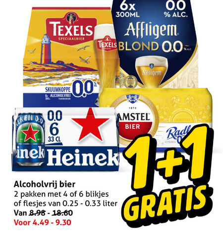 Amstel   blikje bier, alcoholvrij bier folder aanbieding bij  Hoogvliet - details