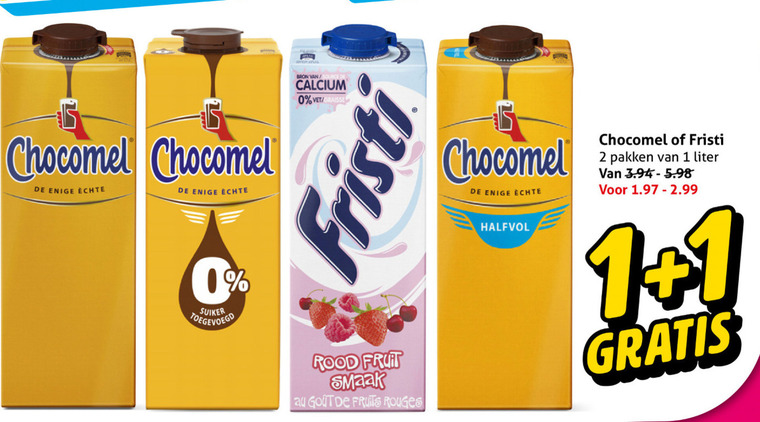 Chocomel   chocolademelk, drinkyoghurt folder aanbieding bij  Hoogvliet - details