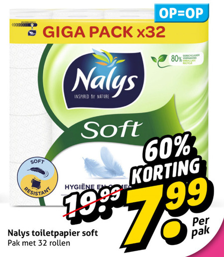 Nalys   toiletpapier folder aanbieding bij  Hoogvliet - details