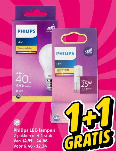 Philips   led lamp folder aanbieding bij  Hoogvliet - details