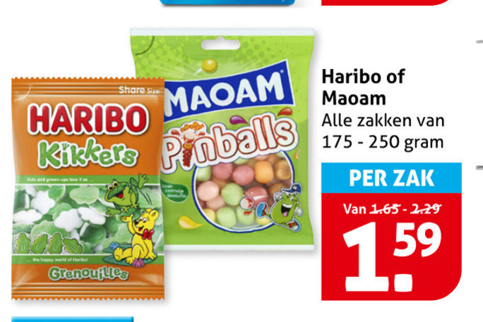 Haribo   snoep folder aanbieding bij  Hoogvliet - details