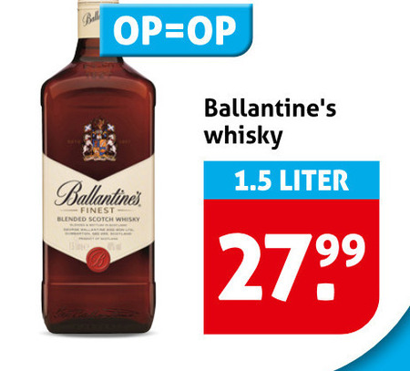 Ballantines   whisky folder aanbieding bij  Hoogvliet - details