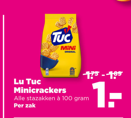 Lu Tuc   crackers folder aanbieding bij  Plus - details