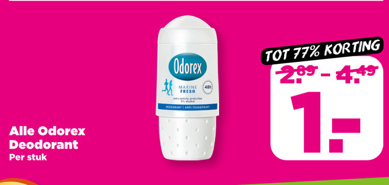 Odorex   deodorant folder aanbieding bij  Plus - details