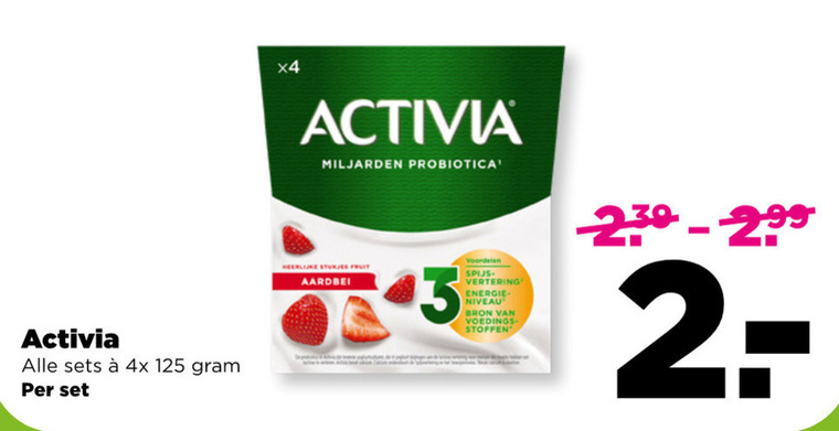 Danone Activia   vruchtenyoghurt folder aanbieding bij  Plus - details
