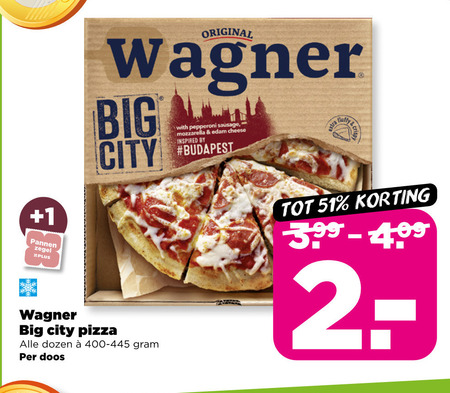 Wagner   diepvriespizza folder aanbieding bij  Plus - details