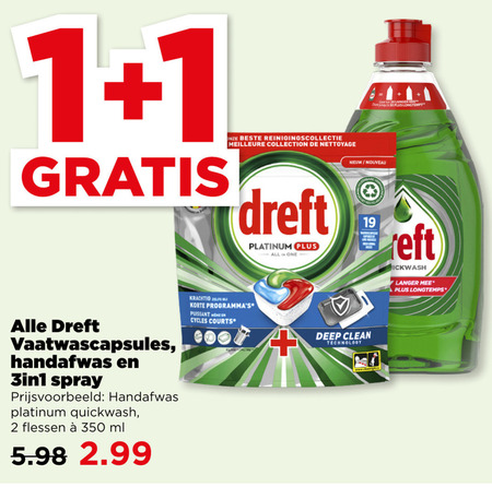 Dreft   vaatwasmiddel, afwasmiddel folder aanbieding bij  Plus - details