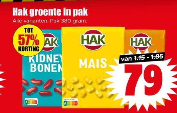 Hak   bonen folder aanbieding bij  Dirk - details