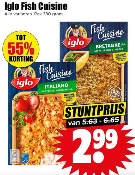 Iglo   visovenschotel folder aanbieding bij  Dirk - details