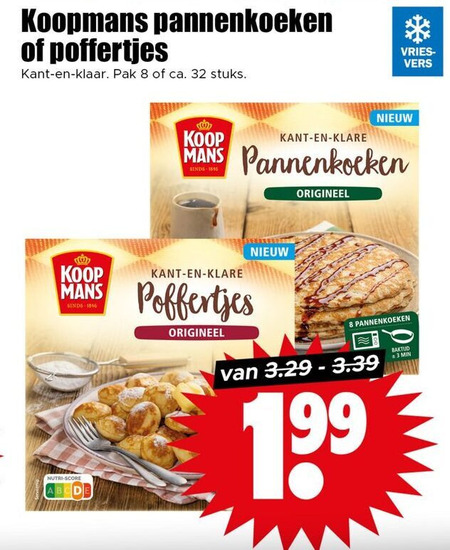 Koopmans   pannenkoek, poffertjes folder aanbieding bij  Dirk - details