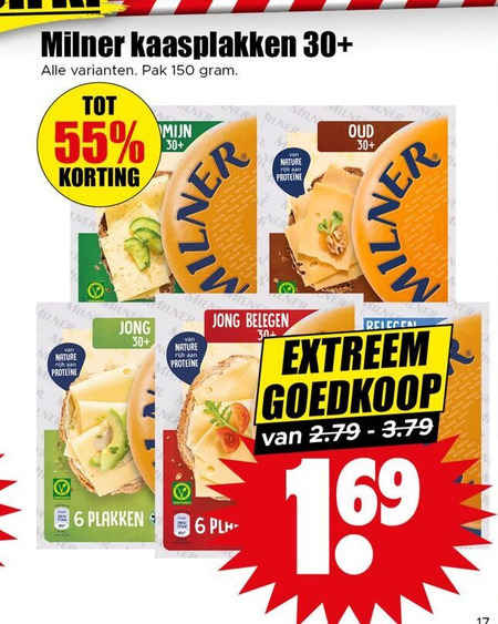 Milner   kaasplakken folder aanbieding bij  Dirk - details