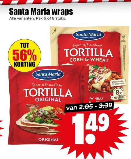 Santa Maria   tortilla folder aanbieding bij  Dirk - details