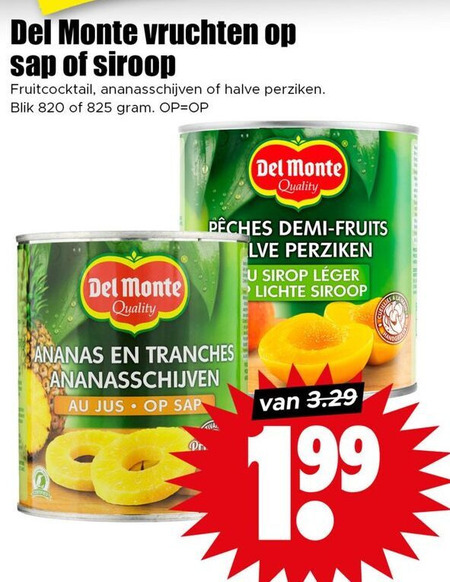 Del Monte   fruitconserven folder aanbieding bij  Dirk - details