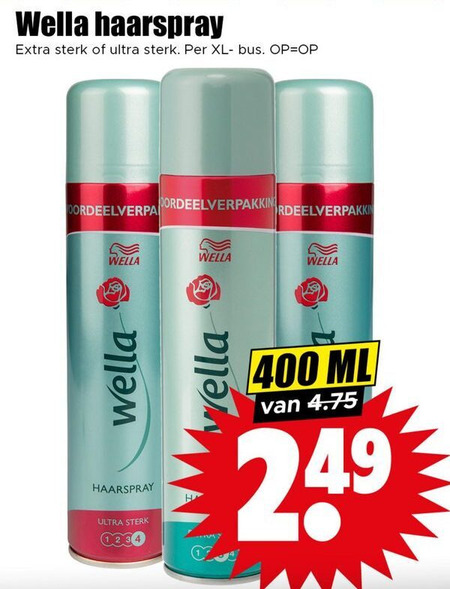 Wella   hairspray folder aanbieding bij  Dirk - details