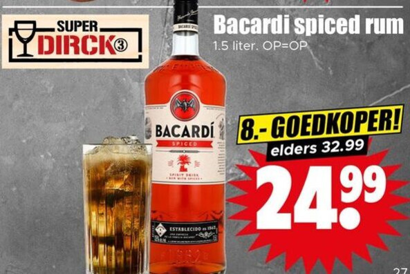 Bacardi   rum folder aanbieding bij  Dirk - details