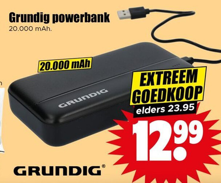 Grundig   oplaadbare accu folder aanbieding bij  Dirk - details