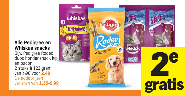 Whiskas   kattensnacks, hondensnacks folder aanbieding bij  Albert&nbsp;Heijn - details