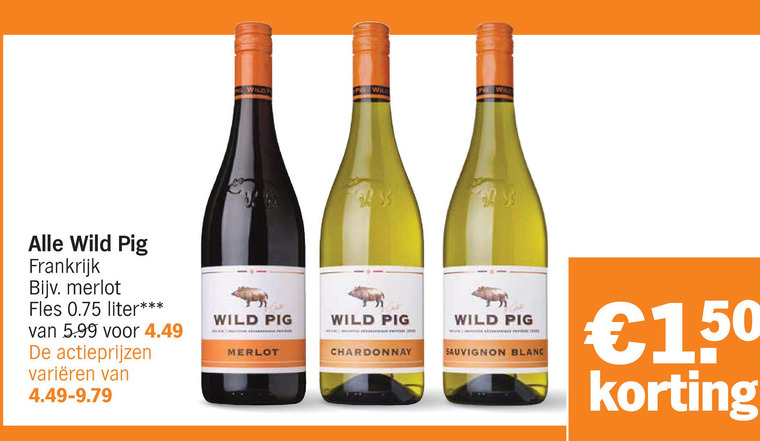 Wild Pig   witte wijn, rode wijn folder aanbieding bij  Albert&nbsp;Heijn - details