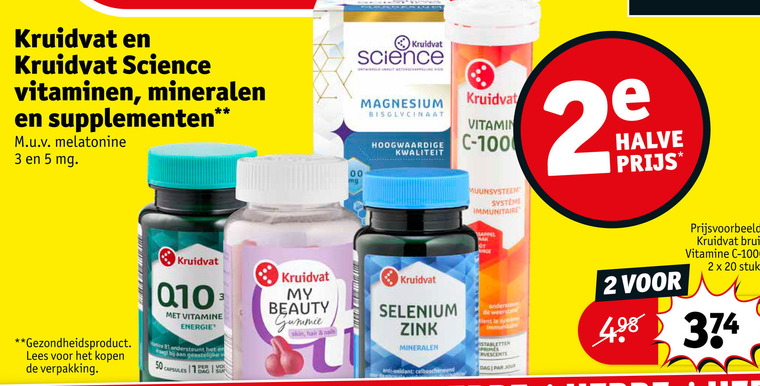 Kruidvat Huismerk   voedingssupplement, multivitaminen folder aanbieding bij  Kruidvat - details