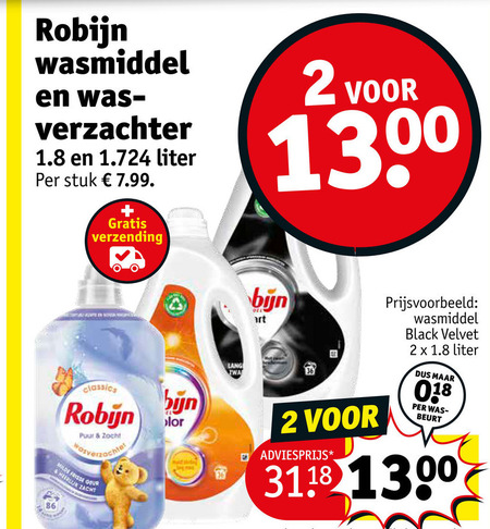 Robijn   wasmiddel, wasverzachter folder aanbieding bij  Kruidvat - details