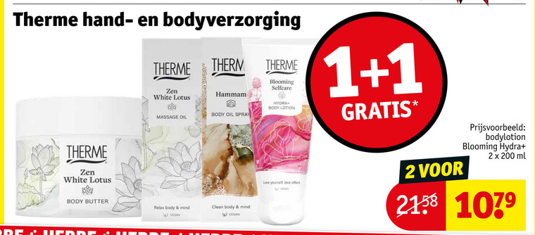 Therme   handcreme, bodylotion folder aanbieding bij  Kruidvat - details