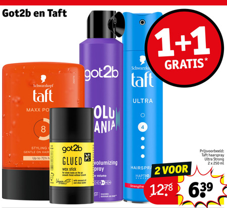 Taft   haargel, hairspray folder aanbieding bij  Kruidvat - details