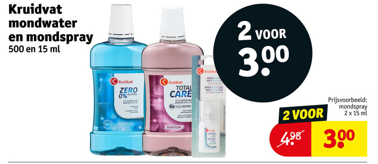 Kruidvat Huismerk   mondwater folder aanbieding bij  Kruidvat - details