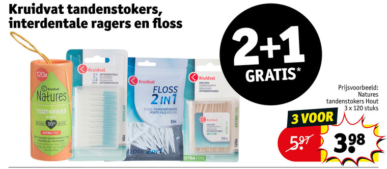 Kruidvat Huismerk   interdentale ragers, flosdraad folder aanbieding bij  Kruidvat - details