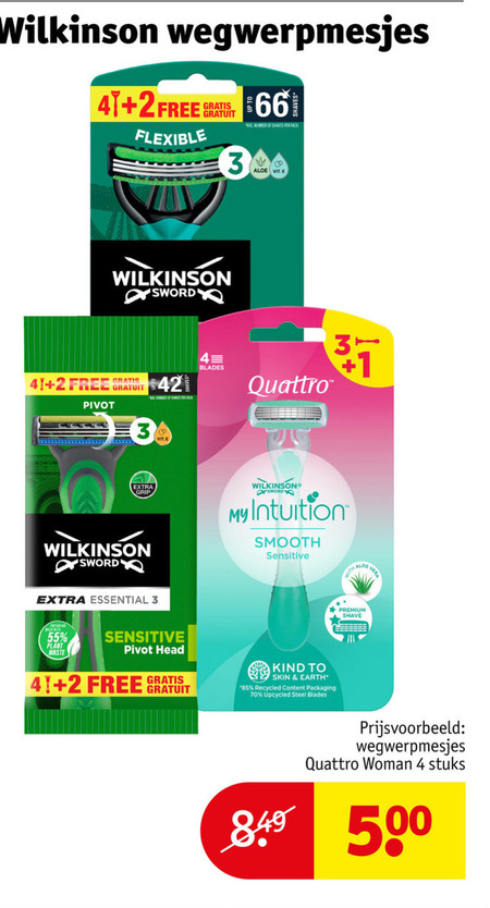Wilkinson   wegwerpscheermesjes folder aanbieding bij  Kruidvat - details