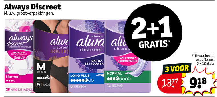 Always   inlegkruisjes folder aanbieding bij  Kruidvat - details