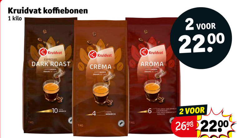Kruidvat Huismerk   koffiebonen folder aanbieding bij  Kruidvat - details