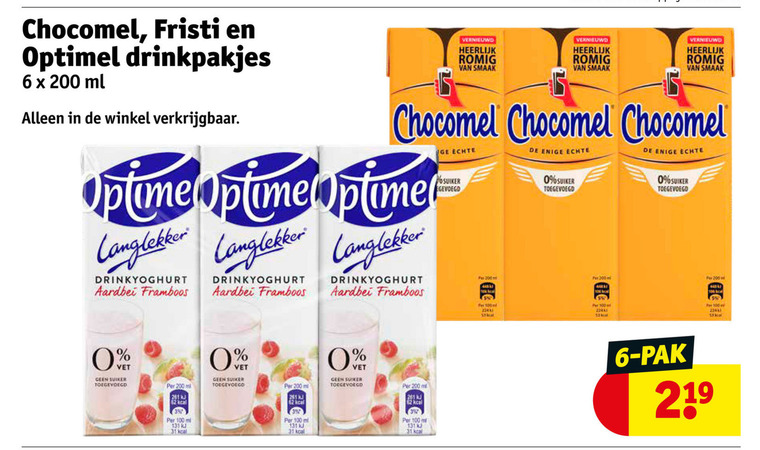 Optimel   drinkyoghurt, chocolademelk folder aanbieding bij  Kruidvat - details