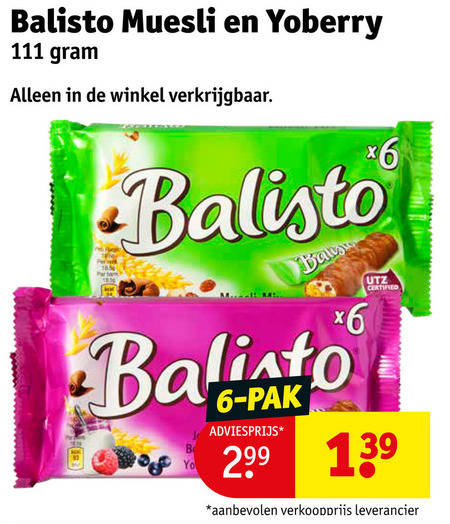 Balisto   mueslireep folder aanbieding bij  Kruidvat - details