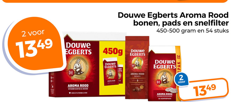 Douwe Egberts   koffiebonen, koffiepad folder aanbieding bij  Trekpleister - details