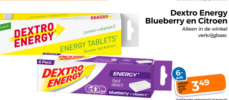 Dextro Energy   druivensuiker folder aanbieding bij  Trekpleister - details