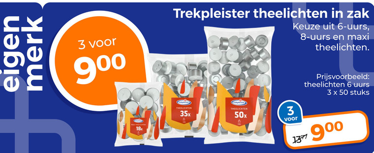 Trekpleister Huismerk   theelicht folder aanbieding bij  Trekpleister - details