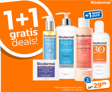 Biodermal   reinigingslotion, bodylotion folder aanbieding bij  Trekpleister - details