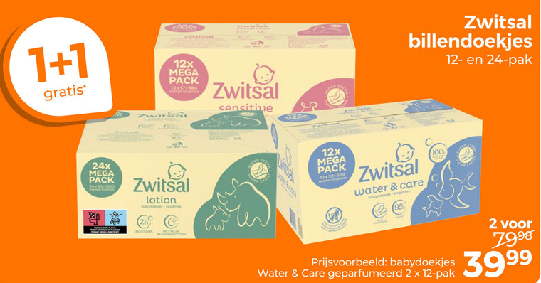 Zwitsal   billendoekjes folder aanbieding bij  Trekpleister - details