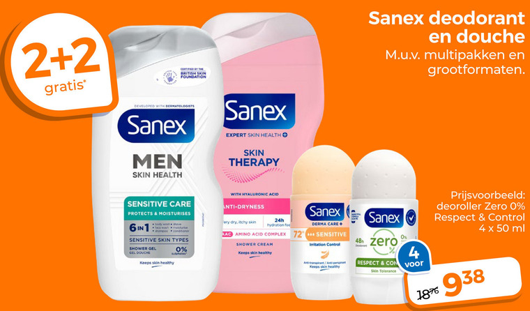Sanex   deodorant, douchegel folder aanbieding bij  Trekpleister - details