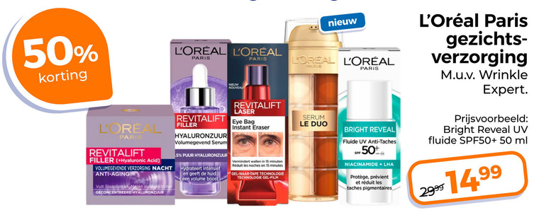 L Oreal   dagcreme, gezichtsverzorging folder aanbieding bij  Trekpleister - details